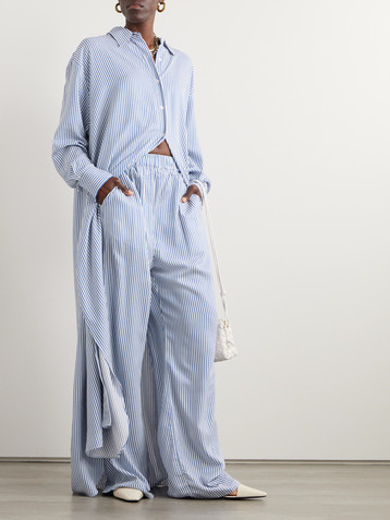 The Frankie Shop Mirca striped twill wide-leg pants