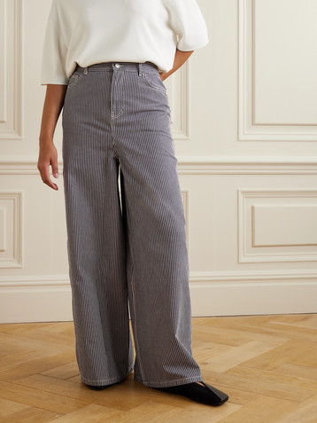 The Frankie Shop Sasha striped high-rise wide-leg jeans