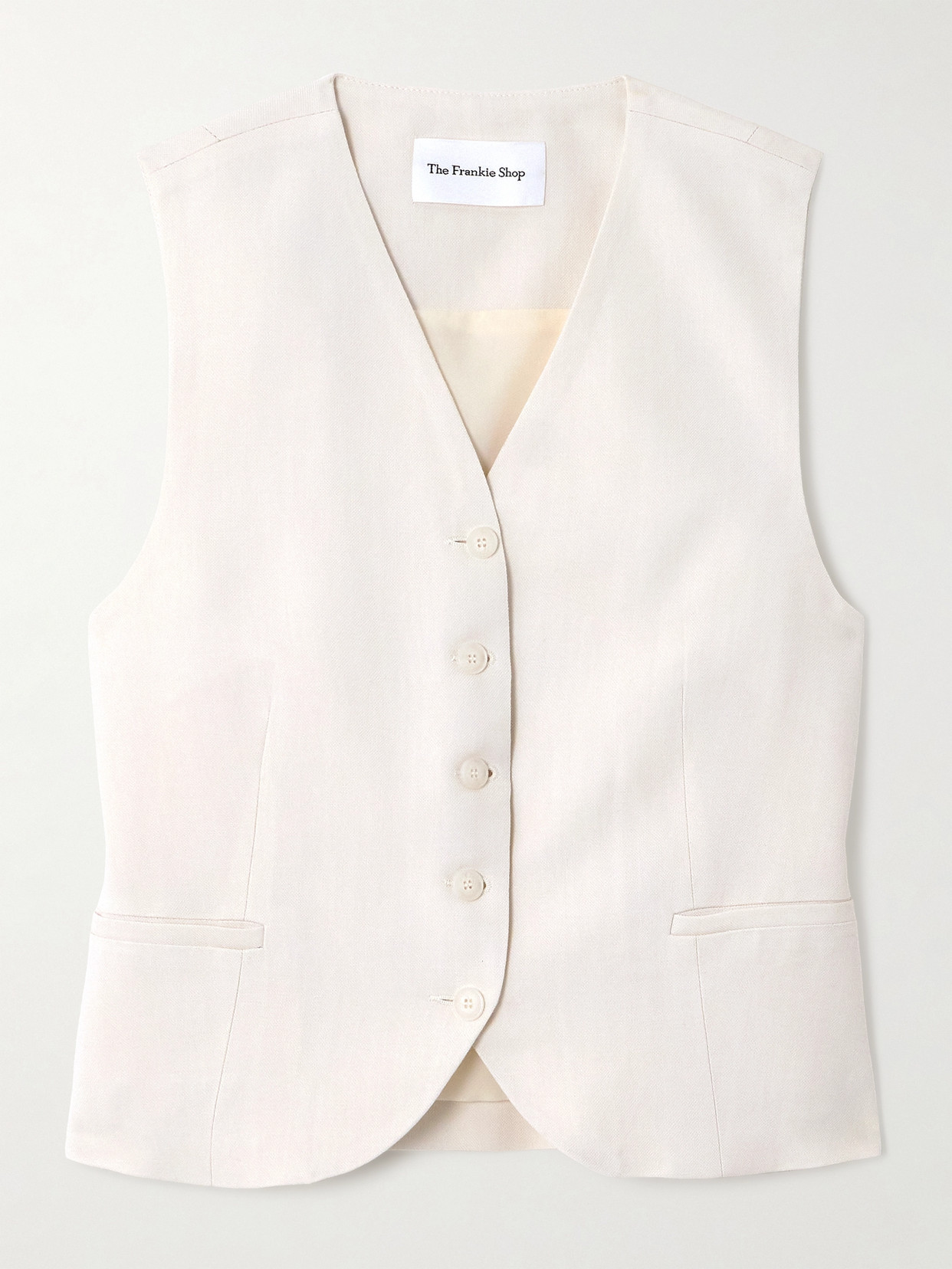 The Frankie Shop Chelsea Twill Vest In White