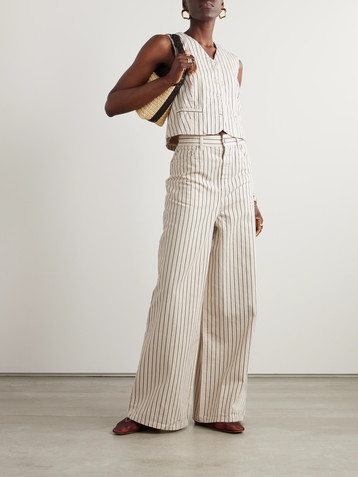The Frankie Shop Clare striped denim vest