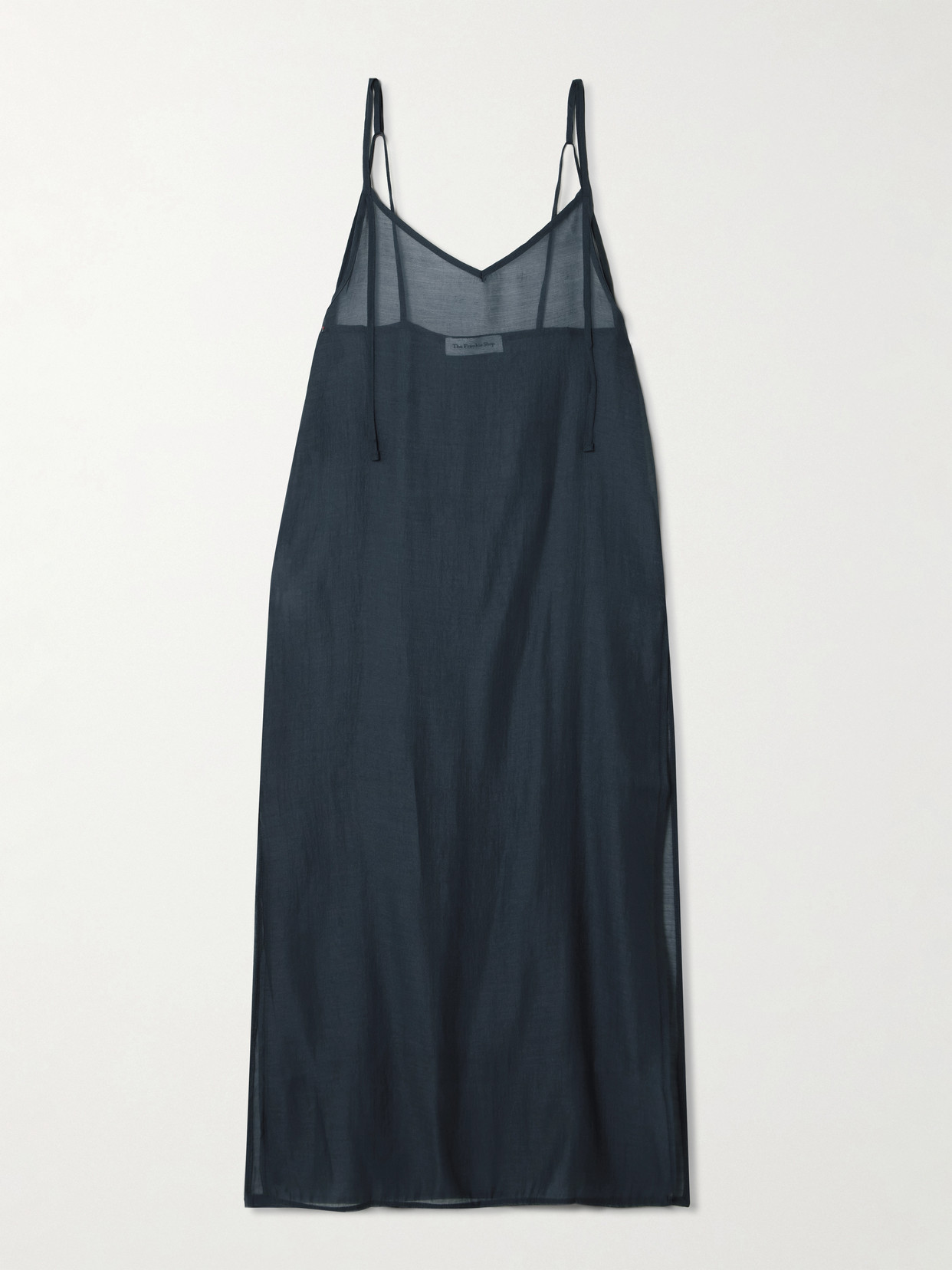 The Frankie Shop Madeline Voile Midi Dress In Blue