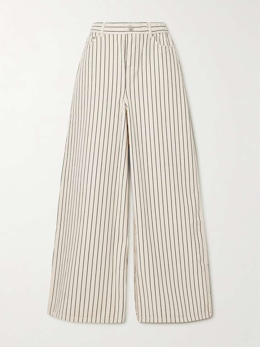 The Frankie Shop Sasha Striped High-rise Wide-leg Jeans