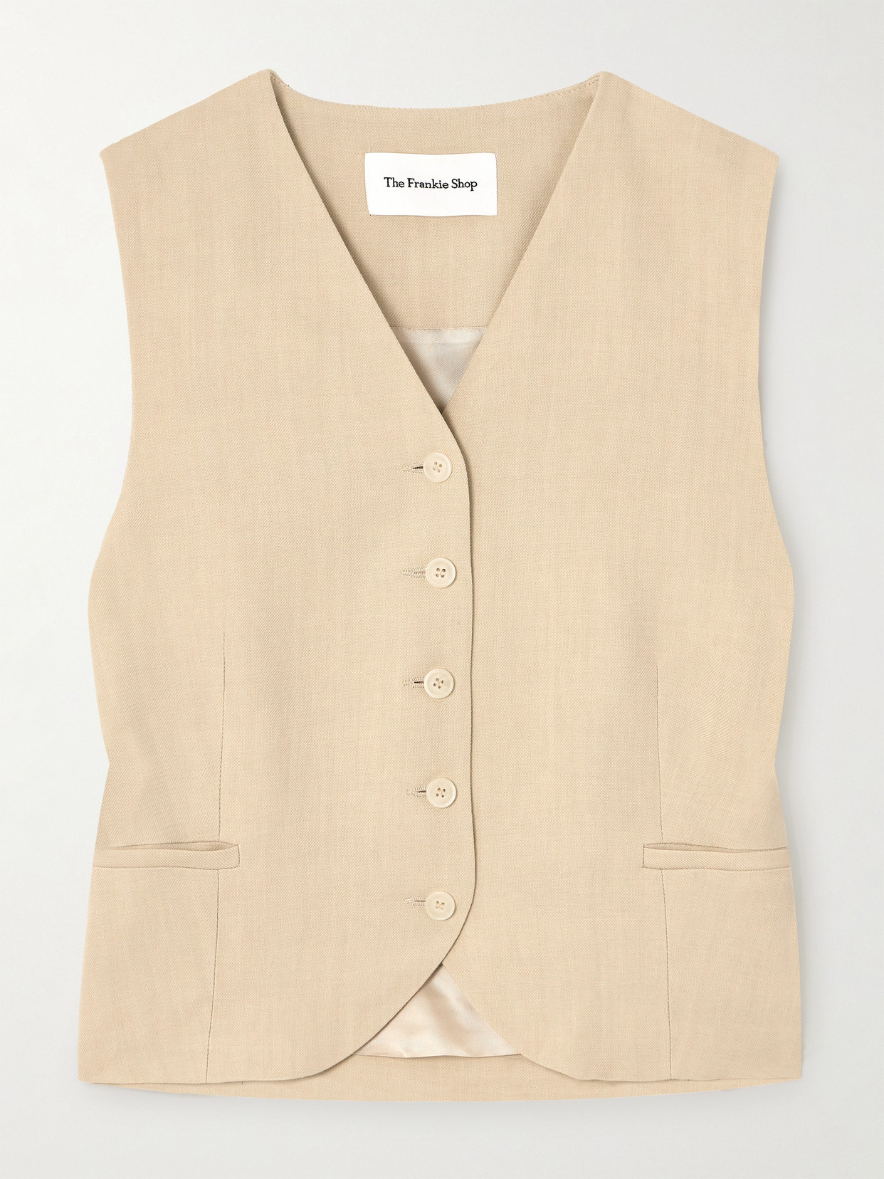 The Frankie Shop Chelsea Twill Waistcoat In Neutrals