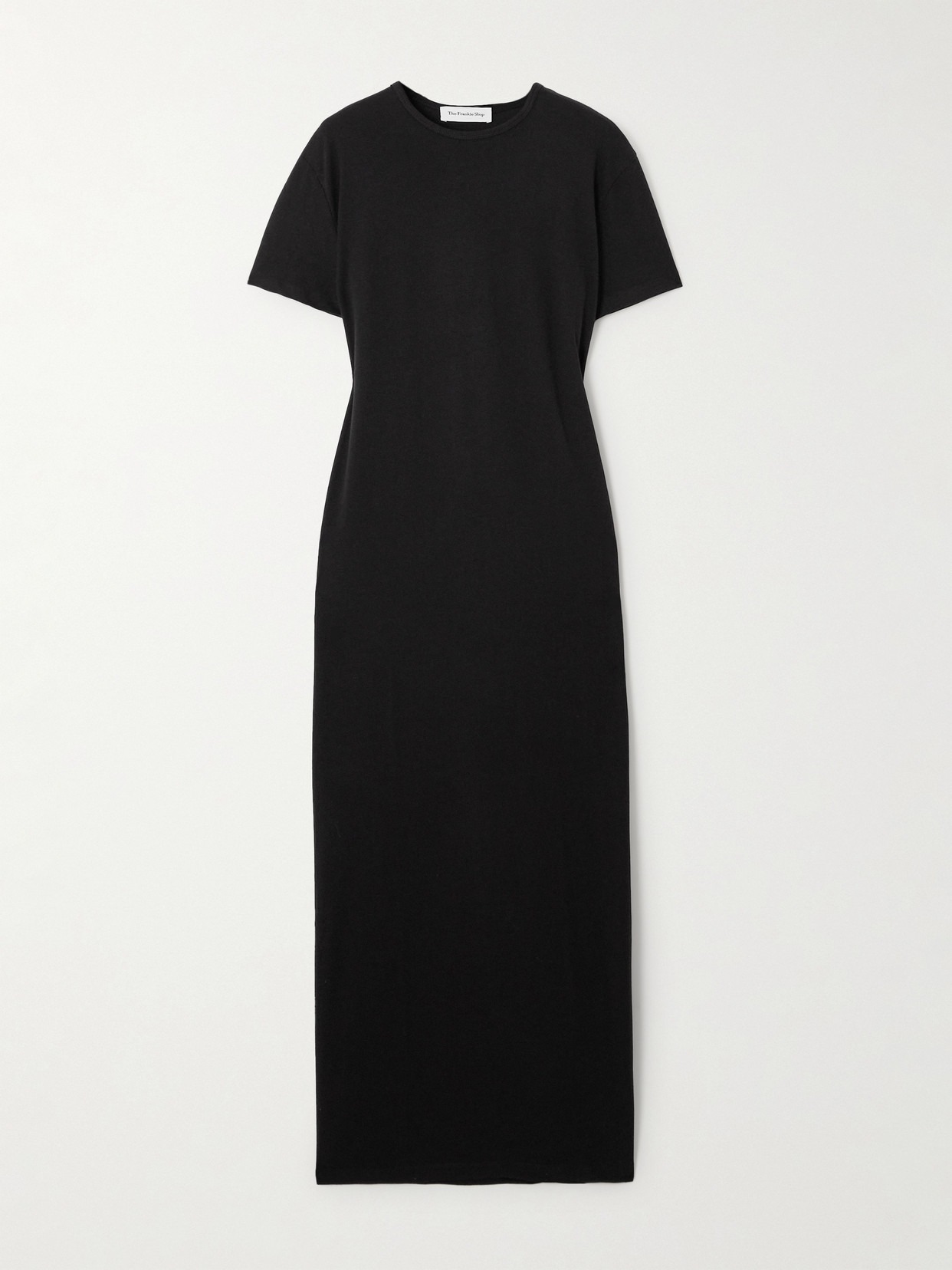 The Frankie Shop Maya Cotton-jersey Midi Dress In Black