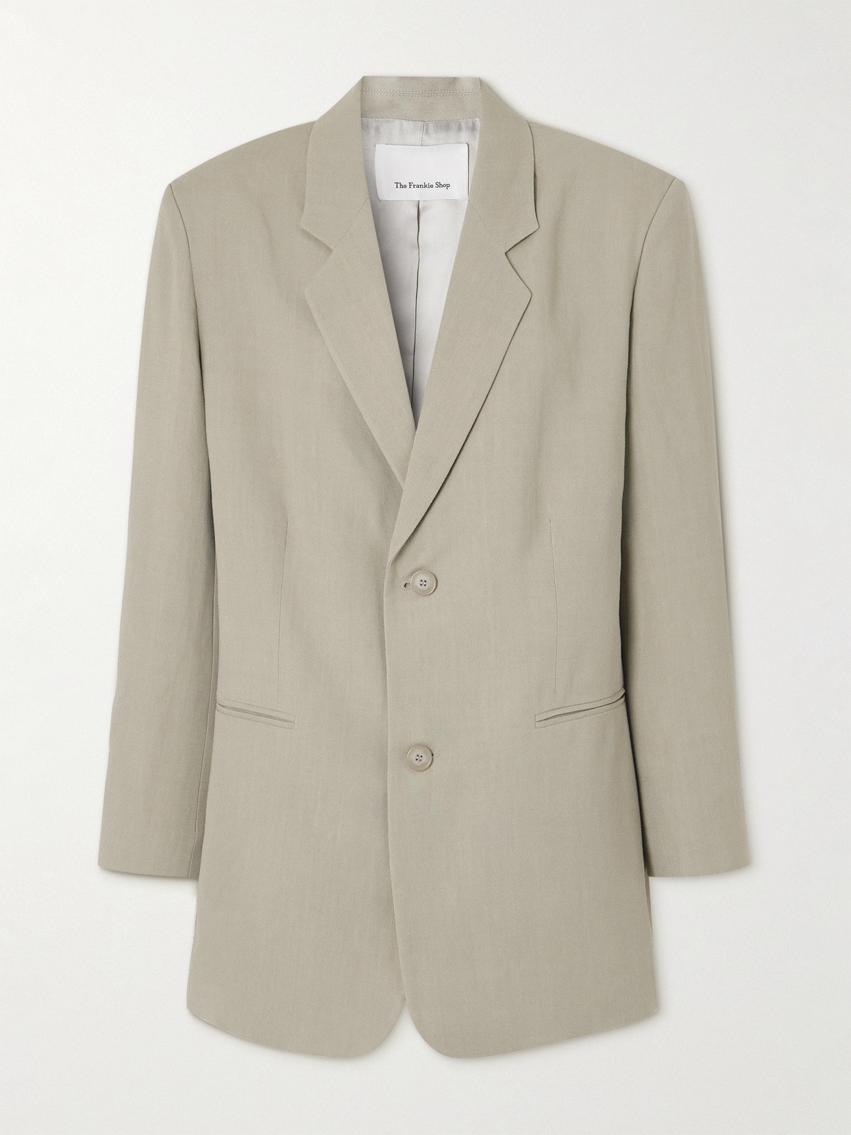 The Frankie Shop Aiden Twill Blazer In Green