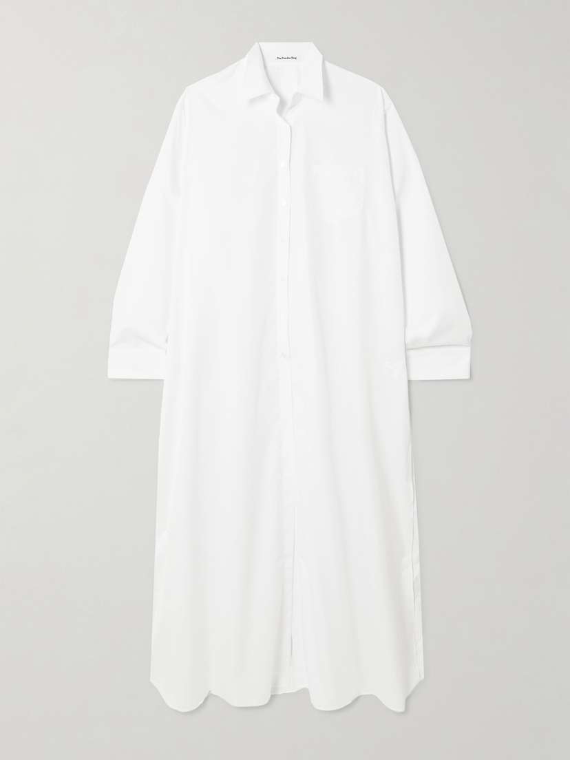 The Frankie Shop Avery Oversized Cotton-blend Poplin Maxi Shirt Dress