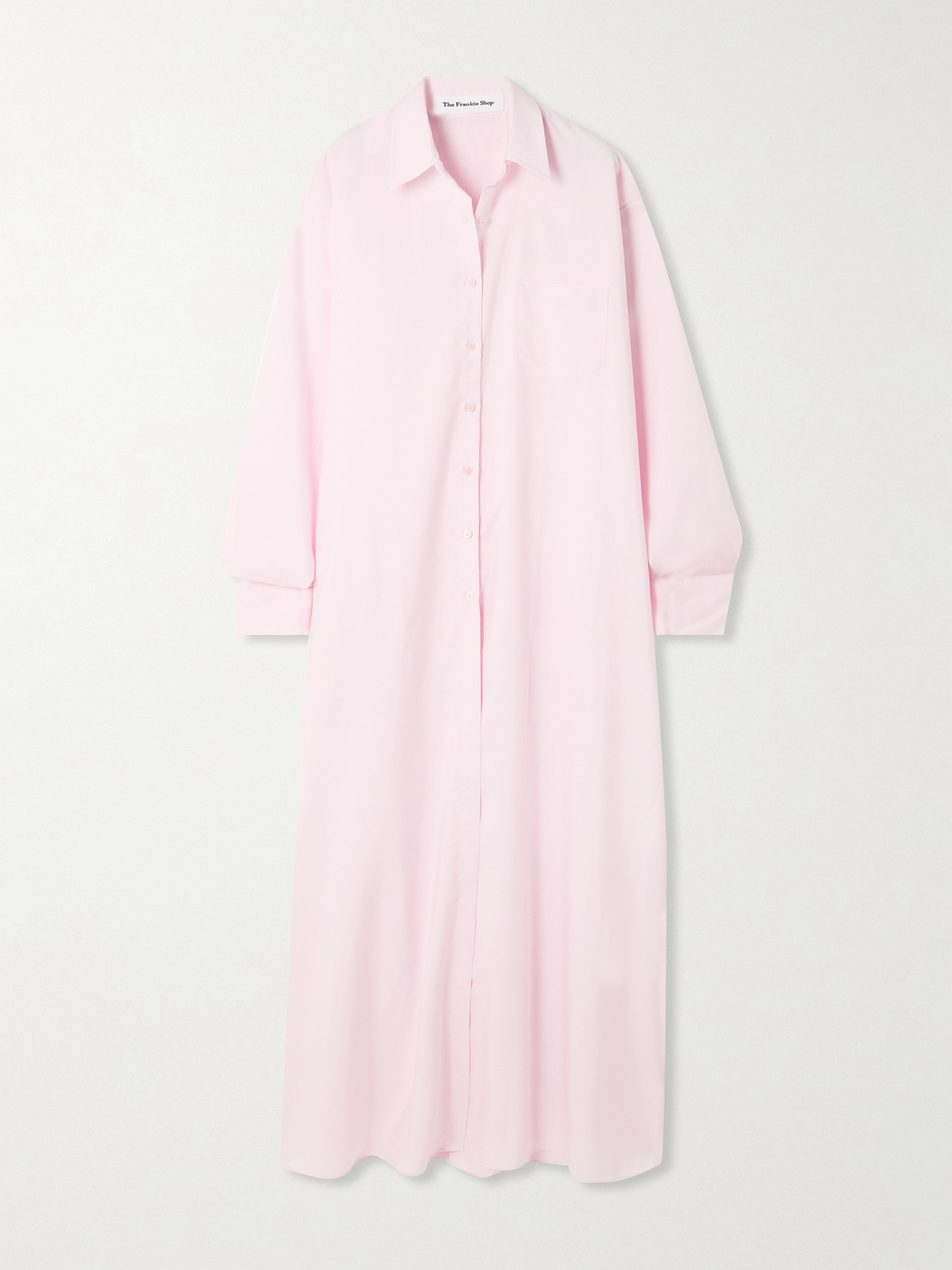 The Frankie Shop - Avery Oversized Cotton-blend Maxi Shirt Dress - Pink