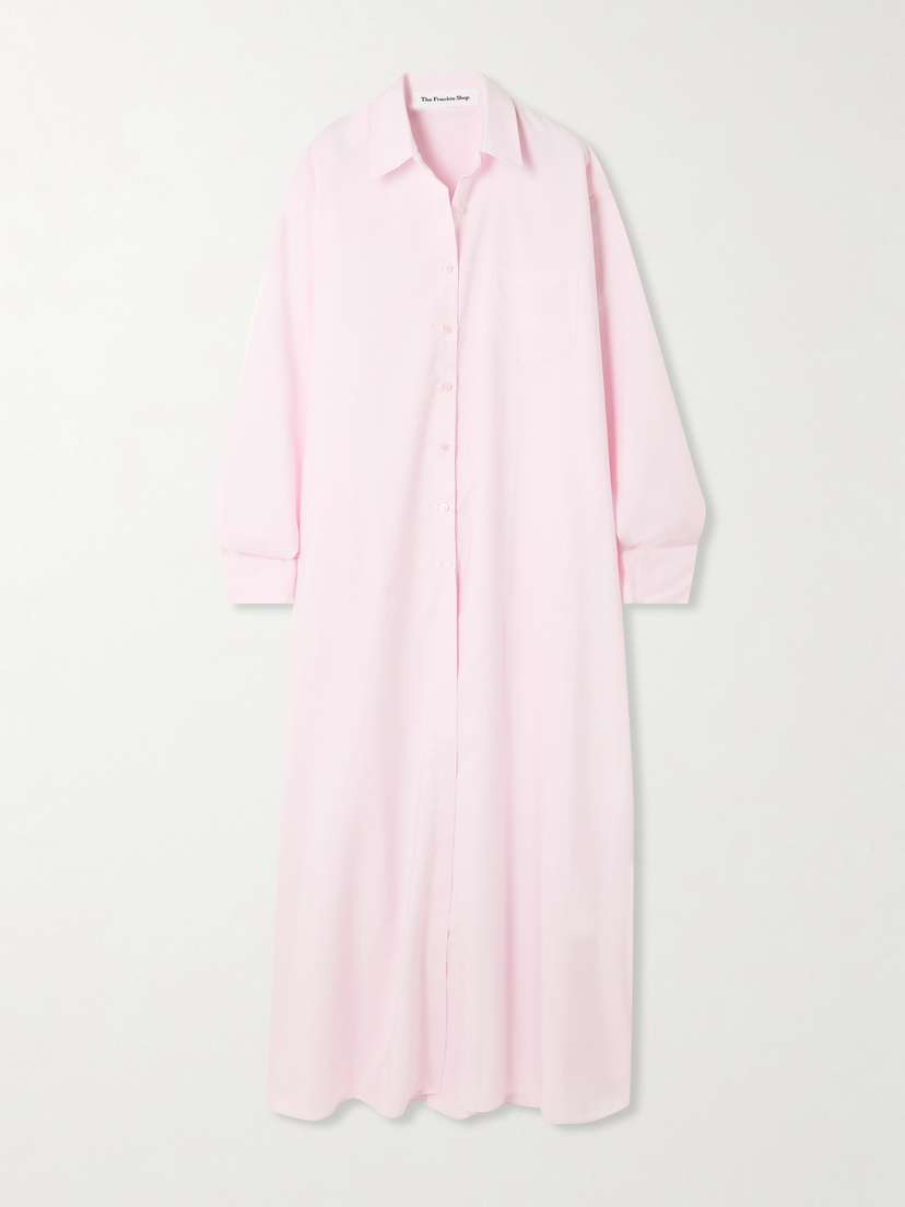 The Frankie Shop Avery Oversized Cotton-blend Maxi Shirt Dress