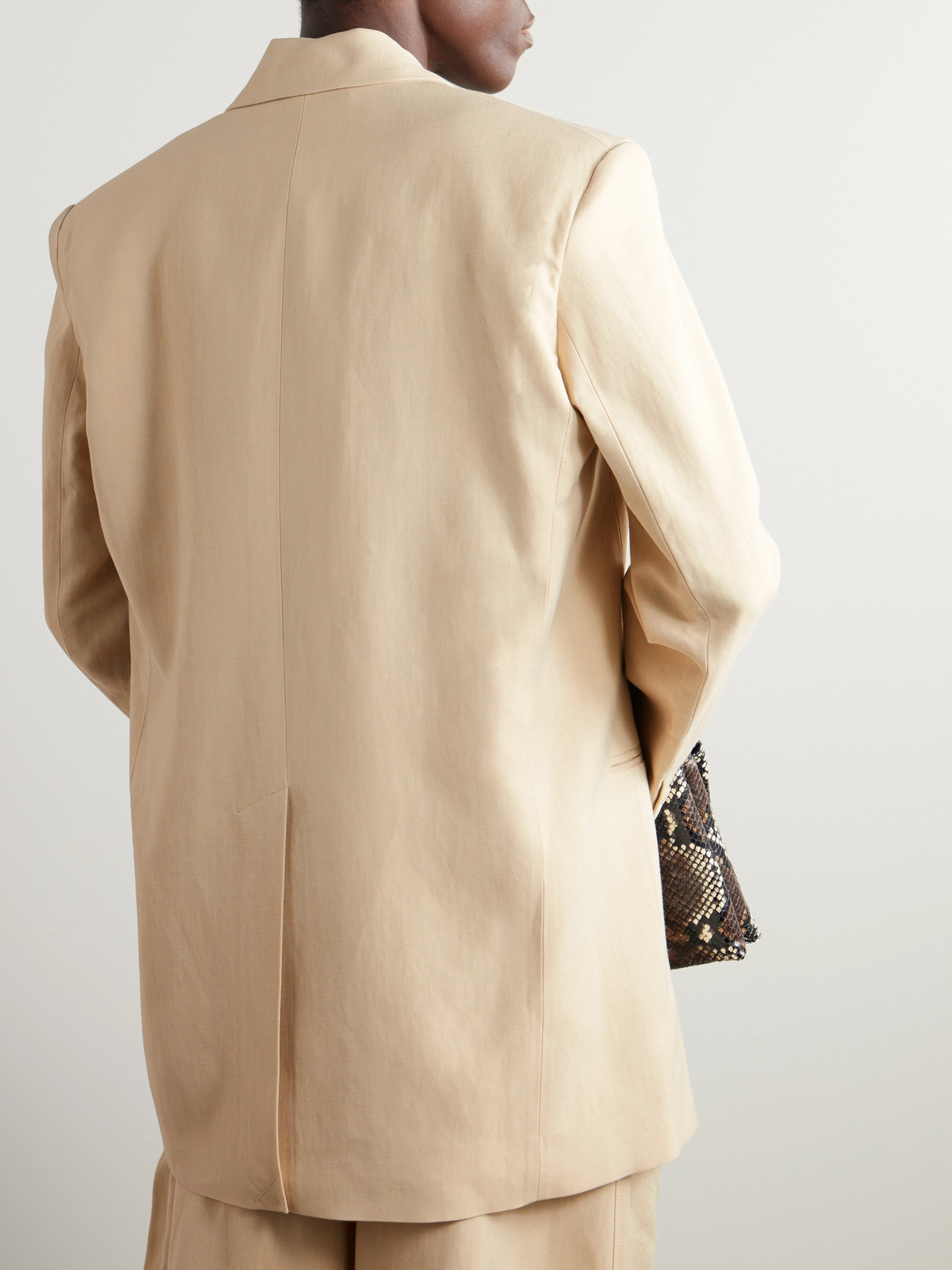 The Frankie Shop Aiden Twill Blazer In Neutrals