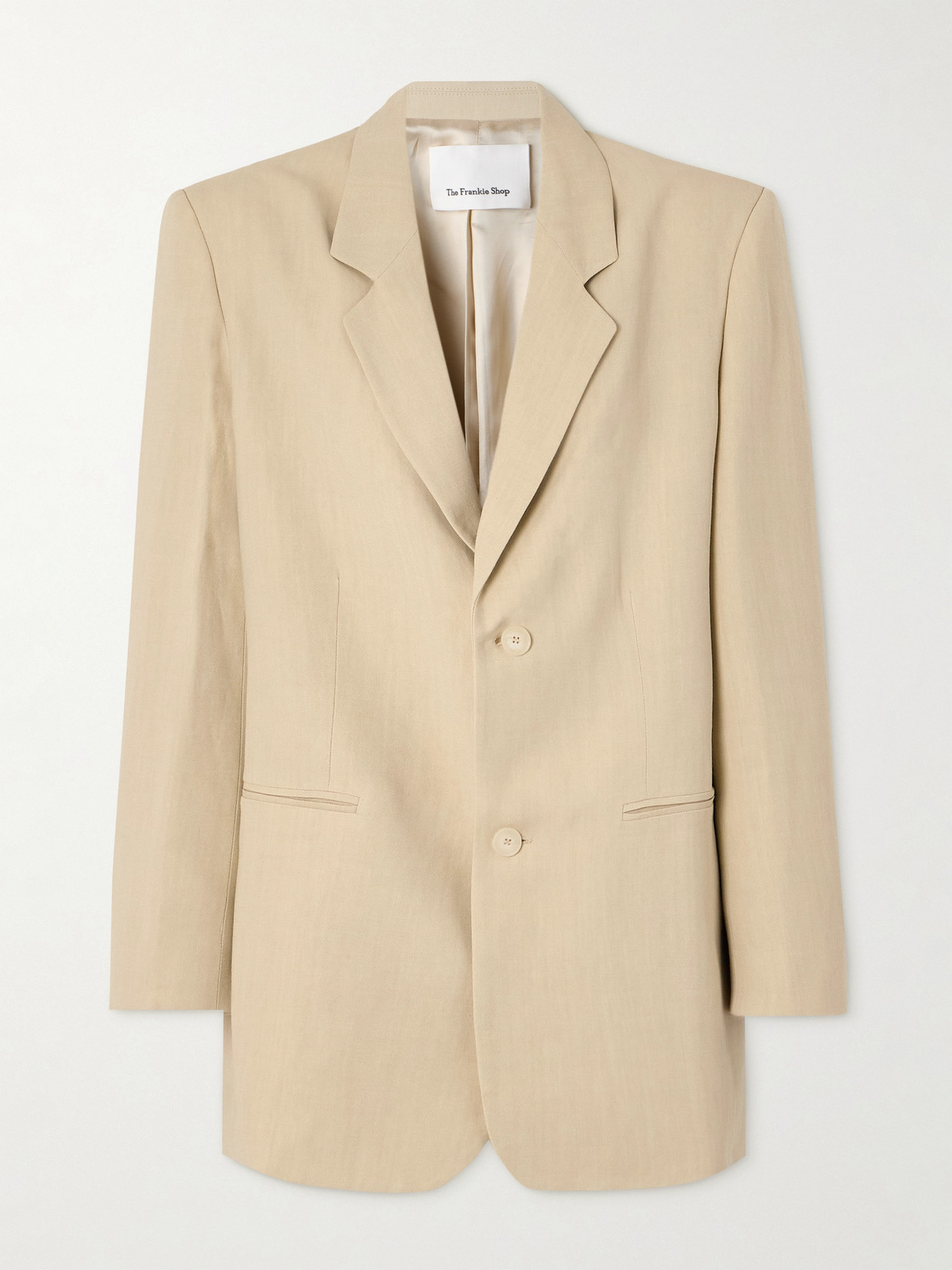 The Frankie Shop Aiden Twill Blazer In Neutrals