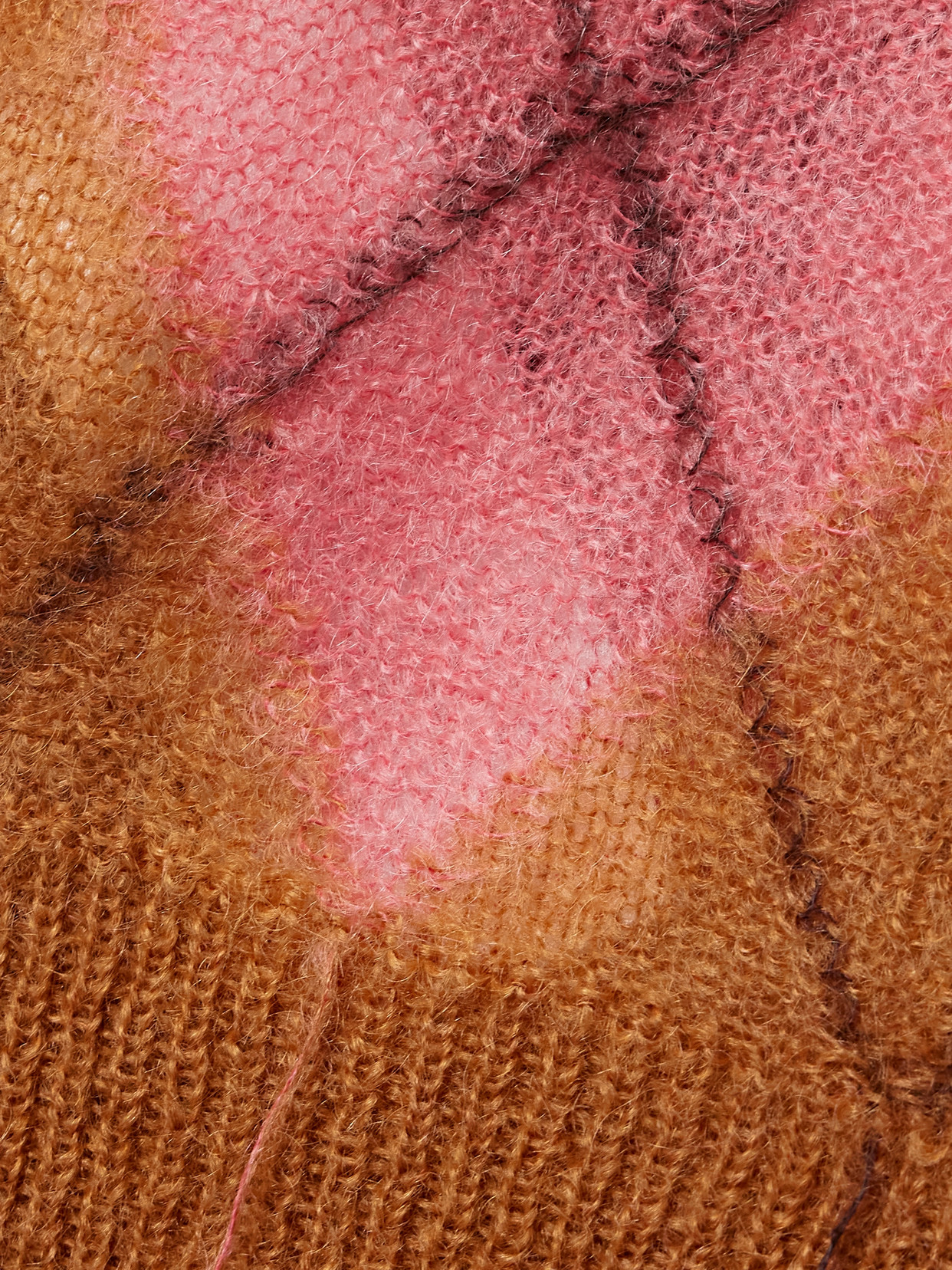 Marni Fringed Argyle Jacquard-knit Mohair-blend Sweater In Multi