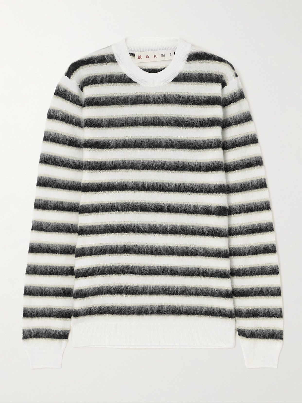Marni Striped Crewneck Pullover In Brown