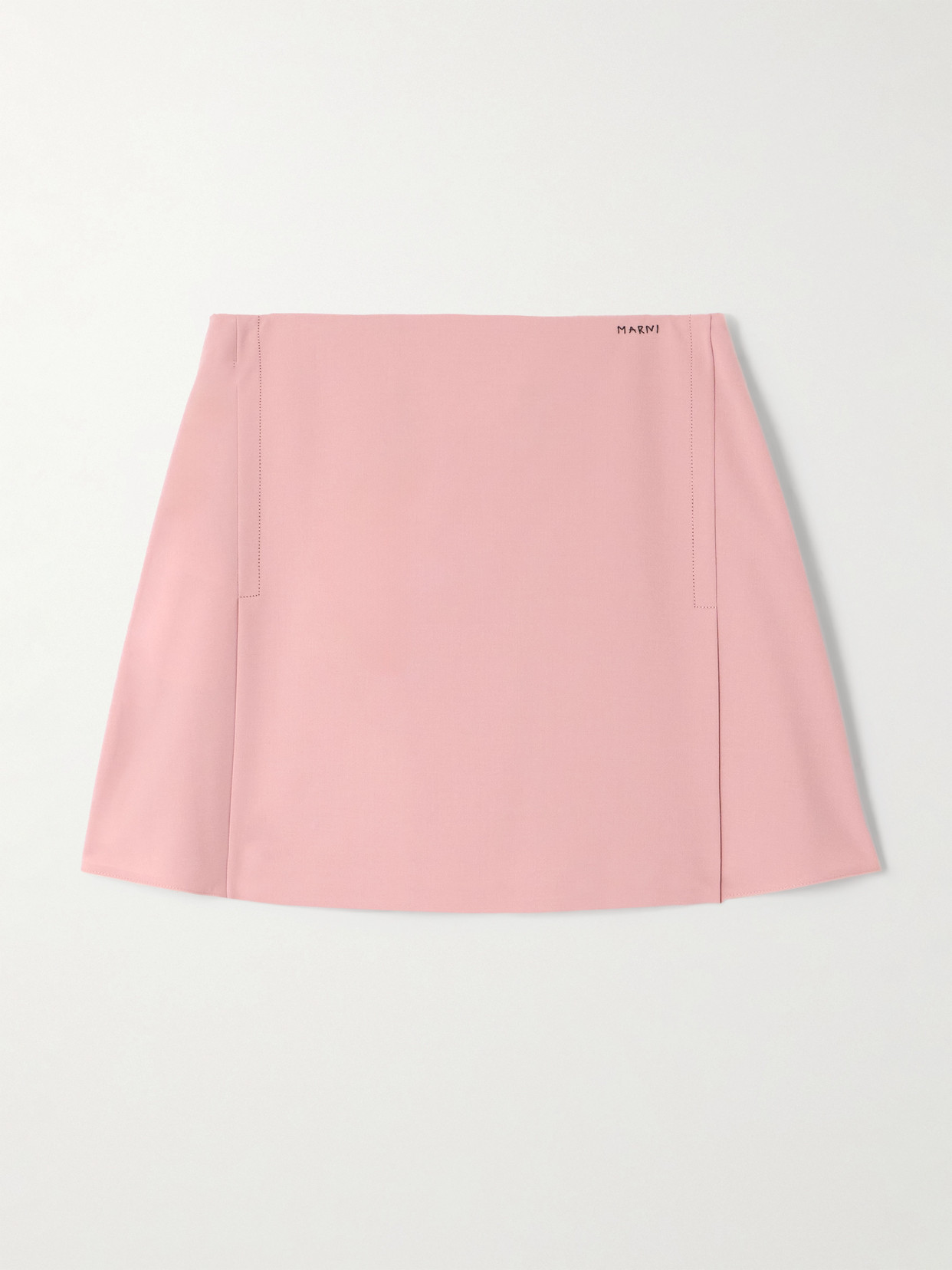 Marni - Pleated Embroidered Woven Mini Skirt - Pink