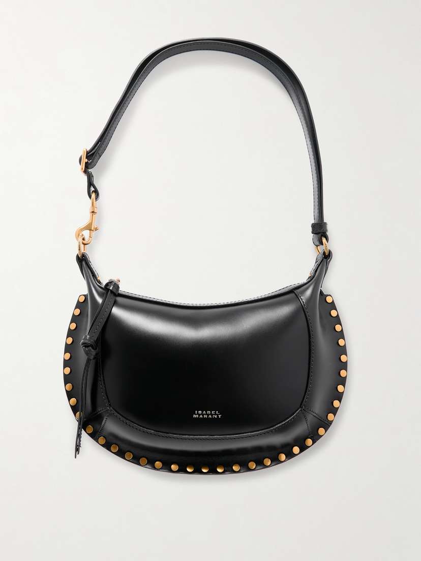 Isabel Marant Oskan Moon Studded Leather Shoulder Bag