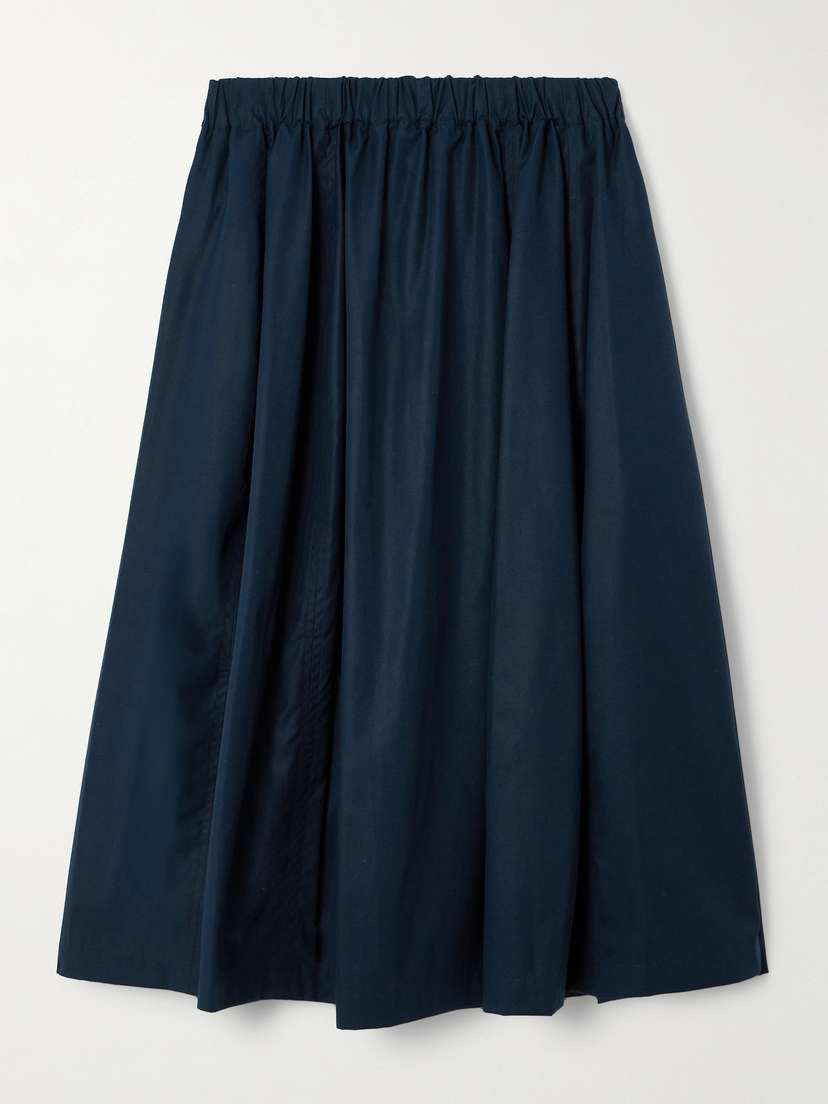 Marni Gathered Cotton-poplin Midi Skirt