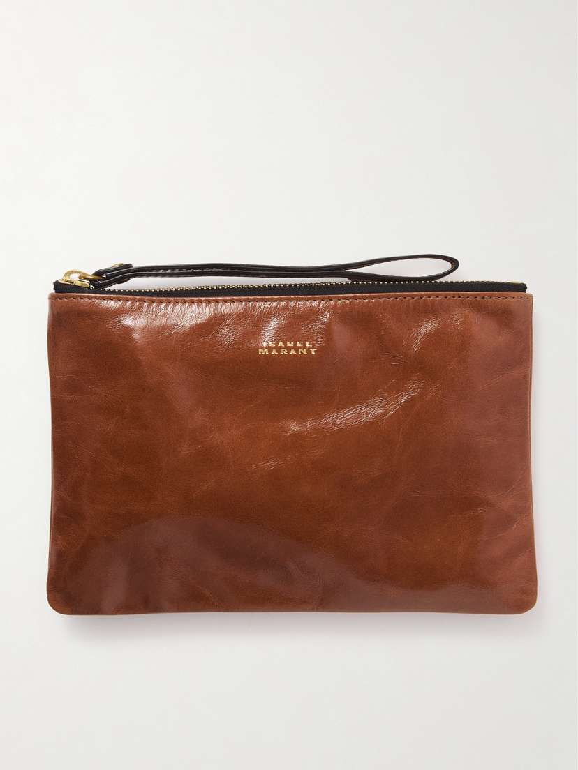 Isabel Marant Mino Crinkled-leather Clutch
