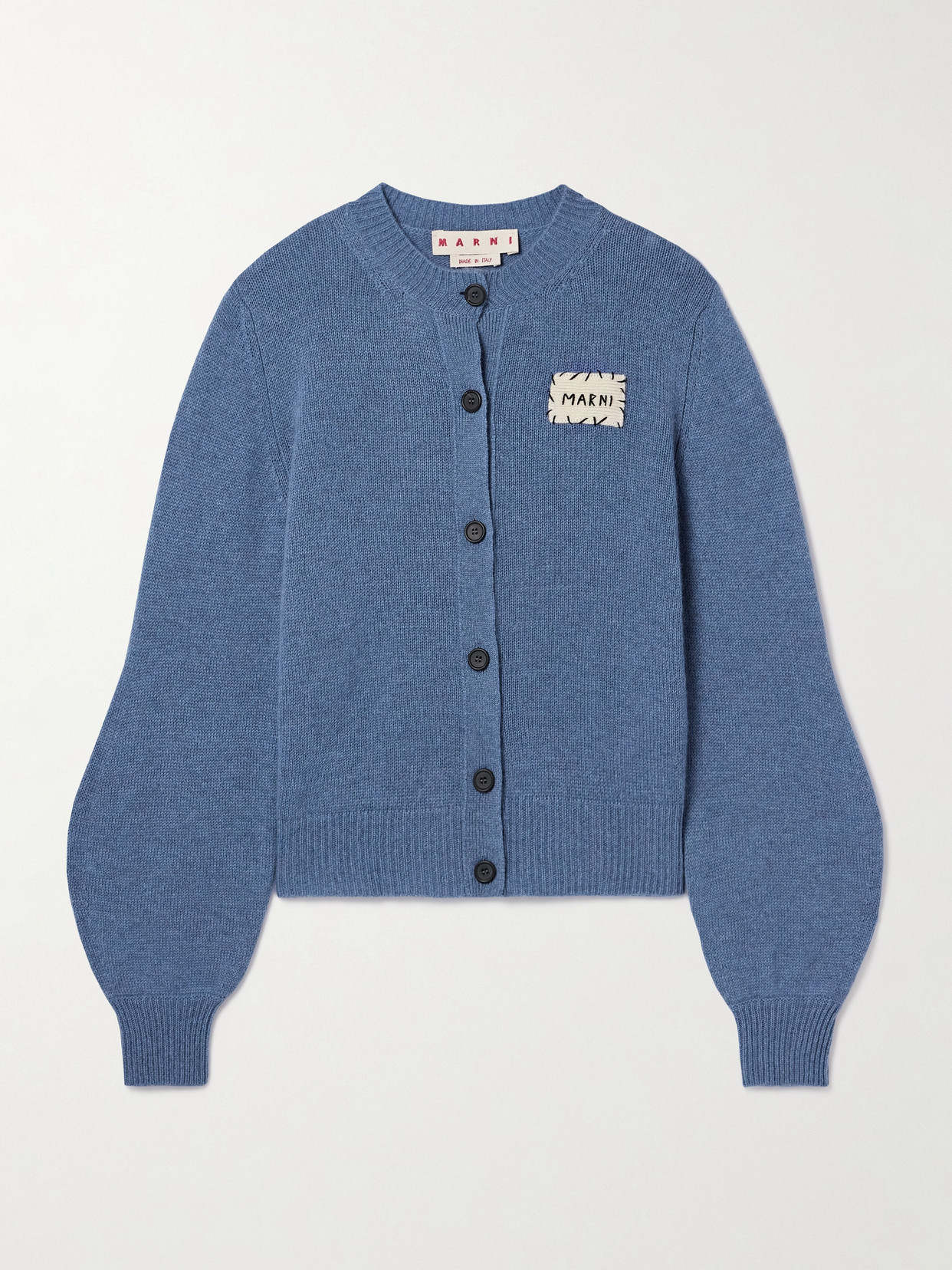 Marni - Appliquéd Cashmere Cardigan - Blue