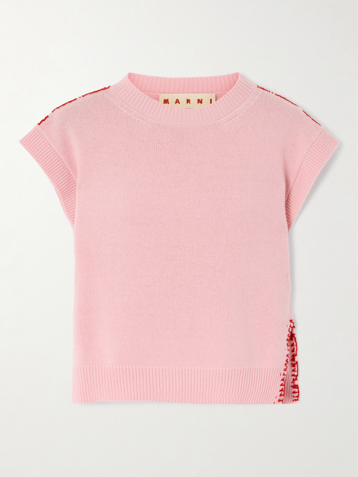 Marni - Embroidered Wool And Cashmere-blend Vest - Pink