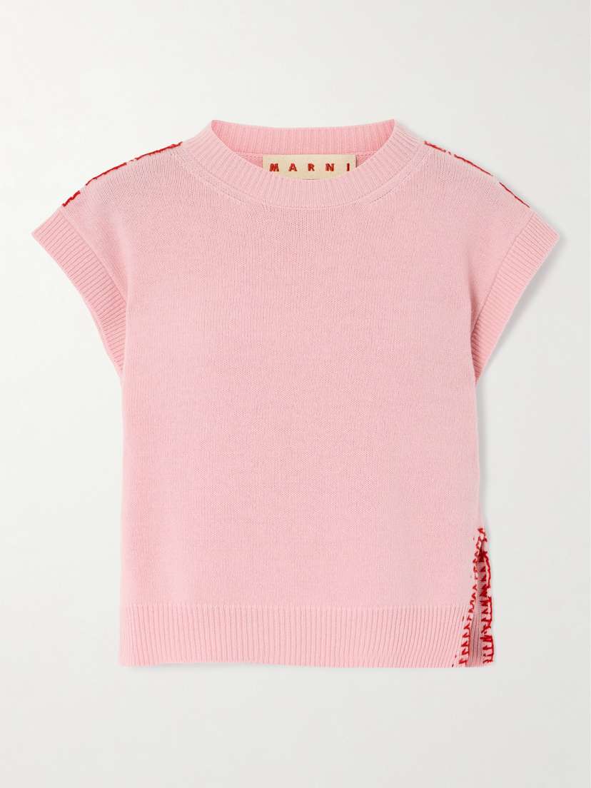 Marni Embroidered Wool And Cashmere-blend Vest