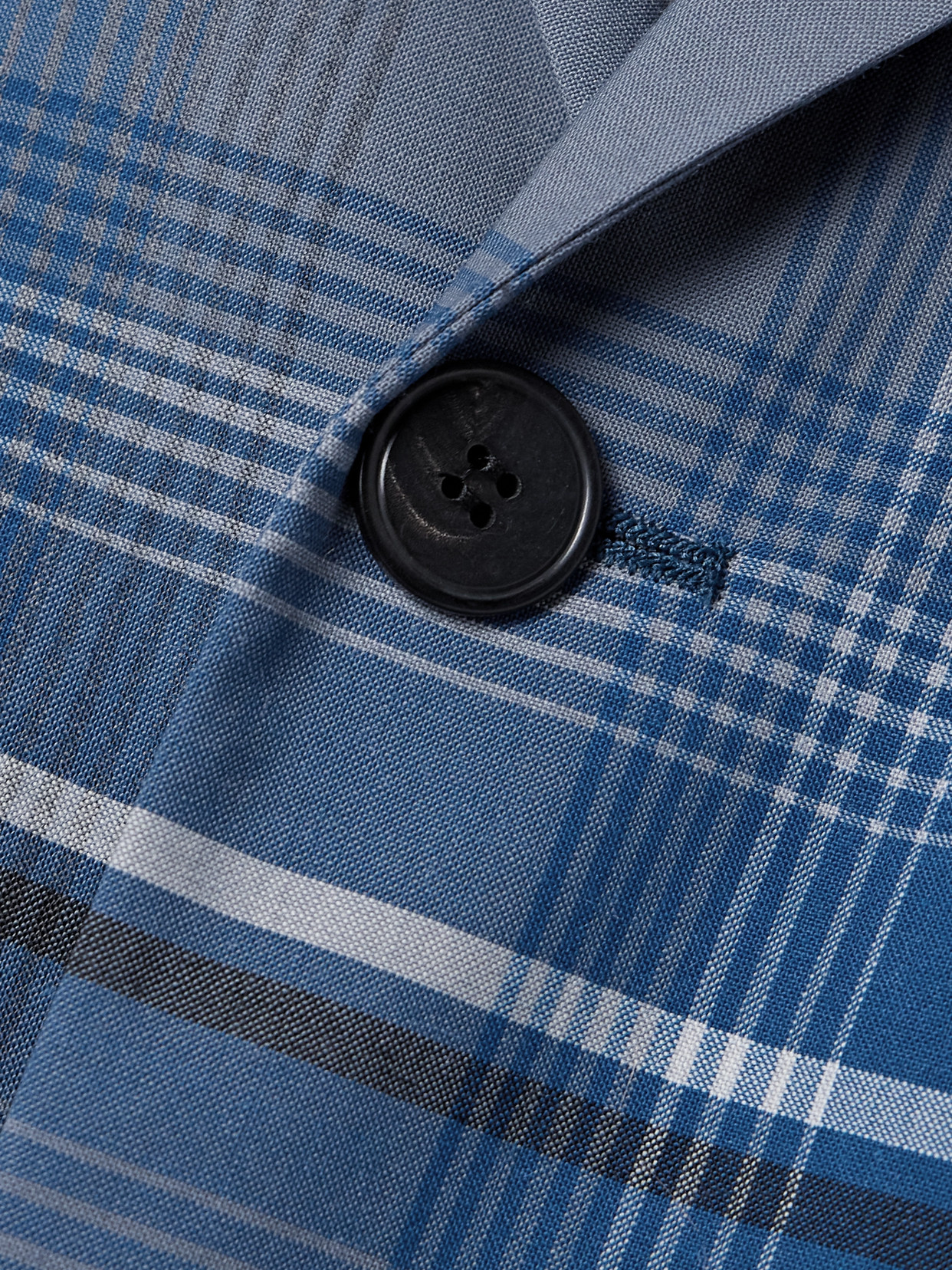 Marni Plaid Patterned Single Breasted Blazer In Blue