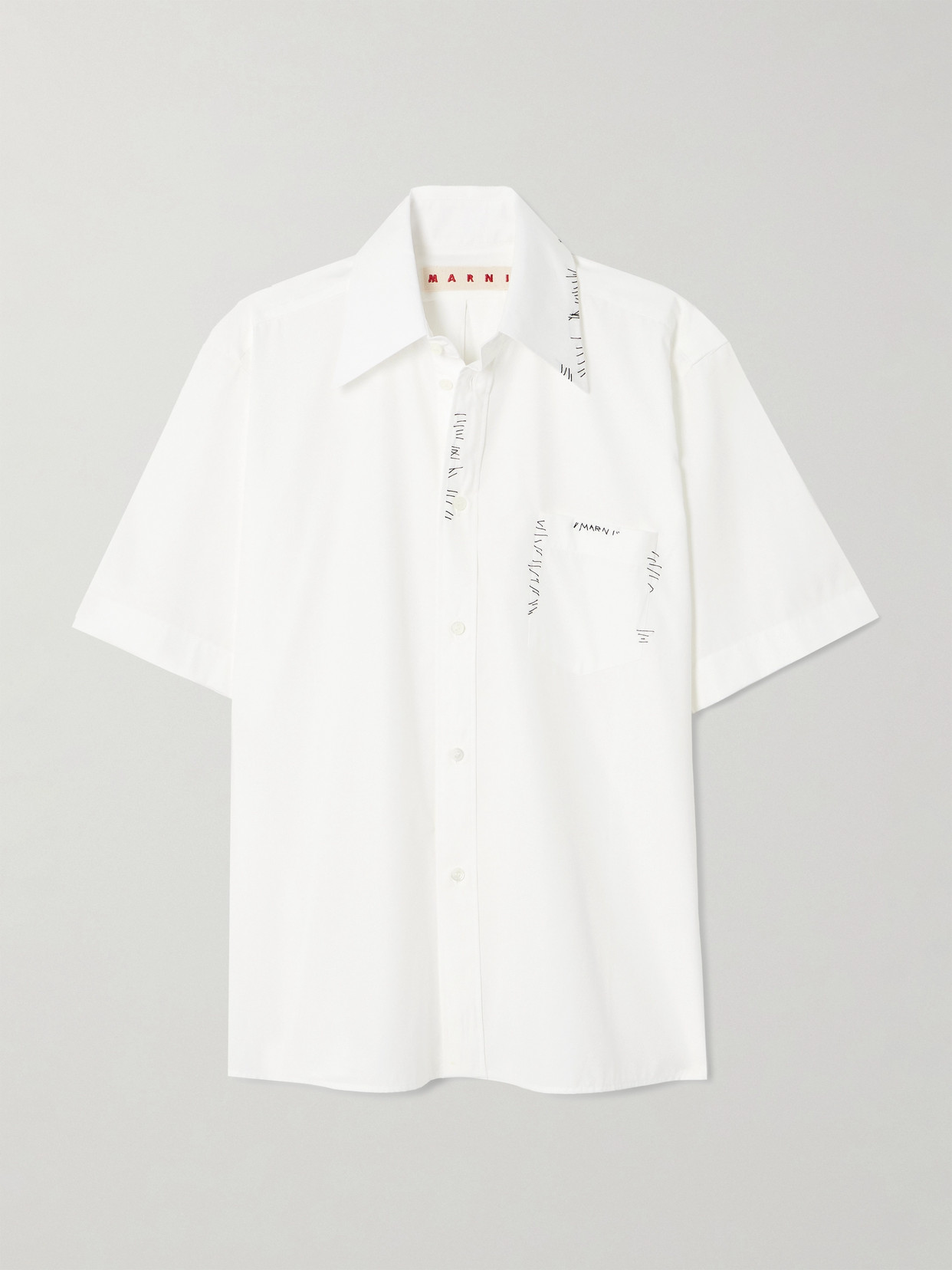 Marni - Embroidered Cotton-poplin Shirt - White