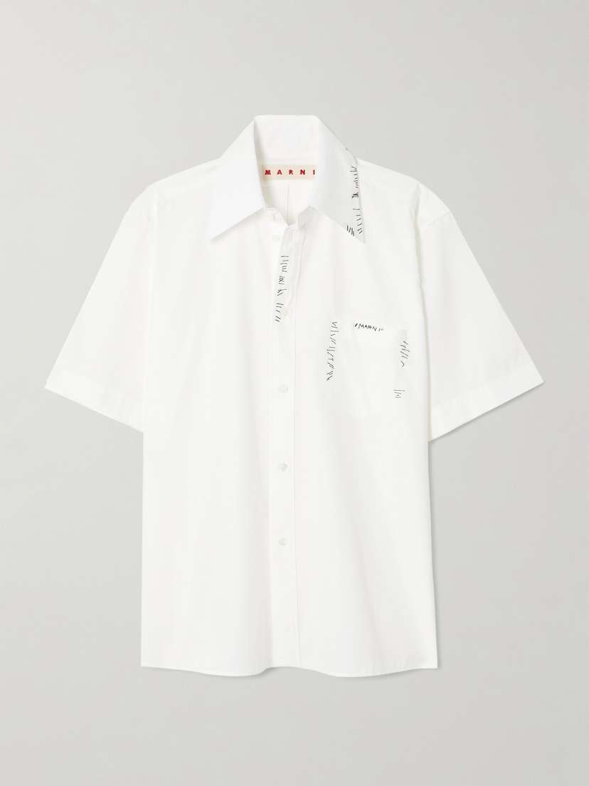 Marni Embroidered Cotton-poplin Shirt