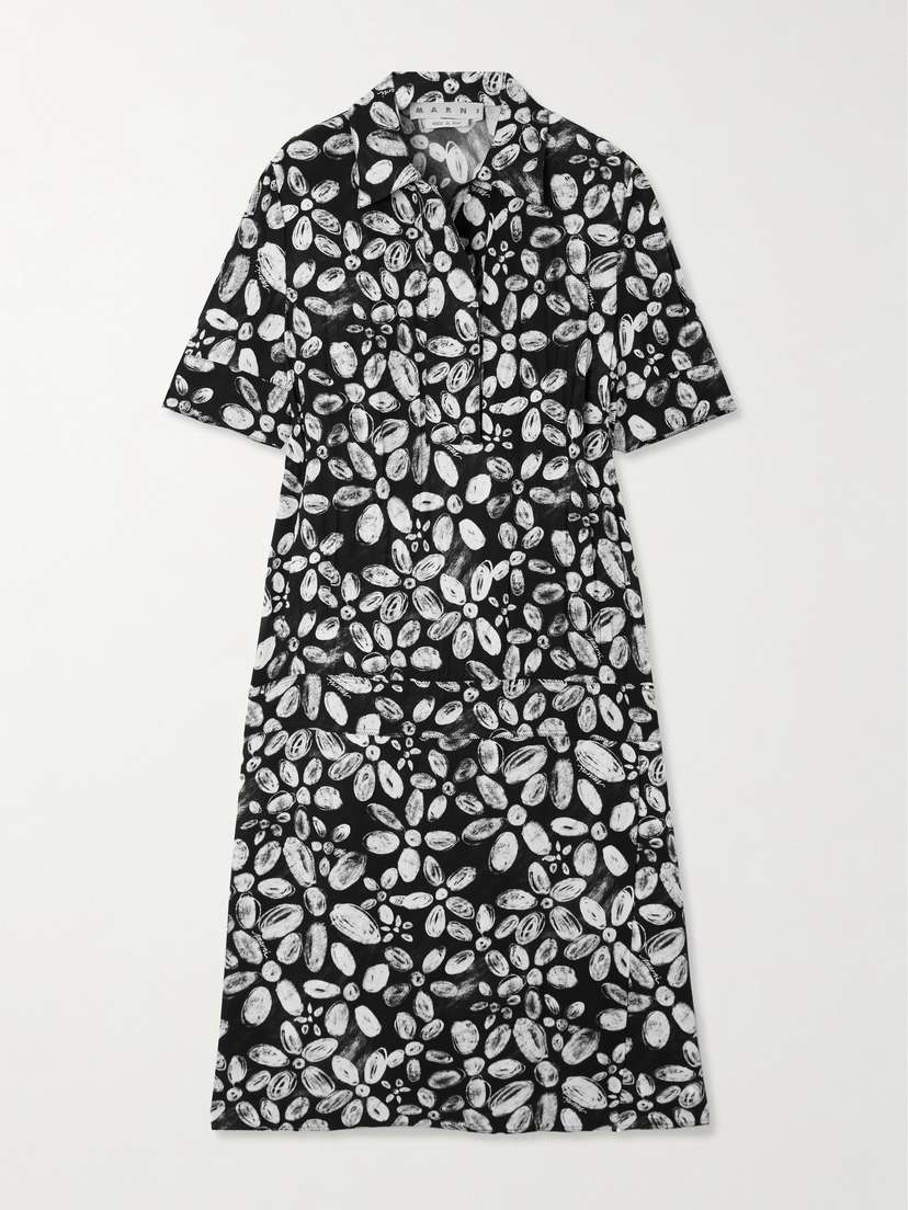 Marni Printed Crepe Midi Dress