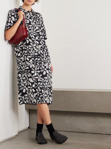 Marni Printed crepe midi dress