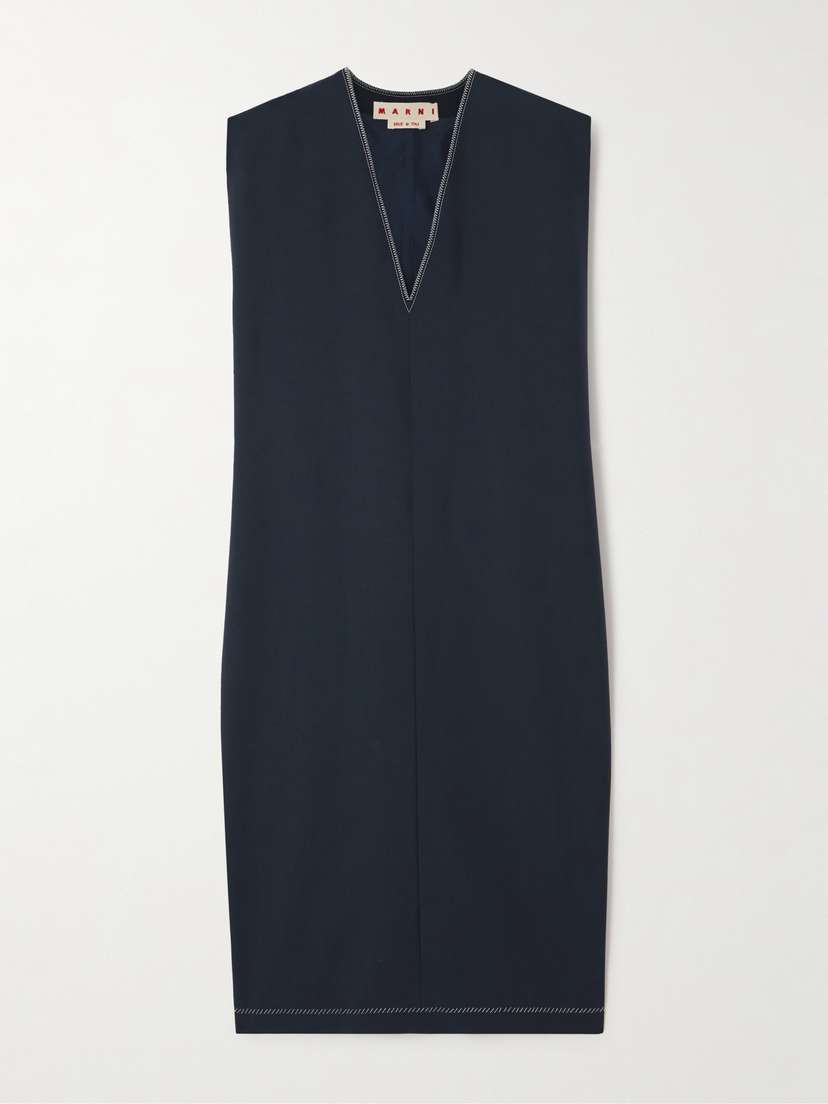 Marni Sleeveless Wool Midi Dress