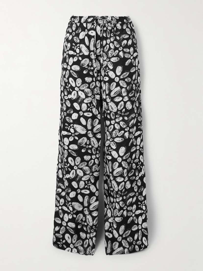 Marni Printed Crepe Straight-leg Pants