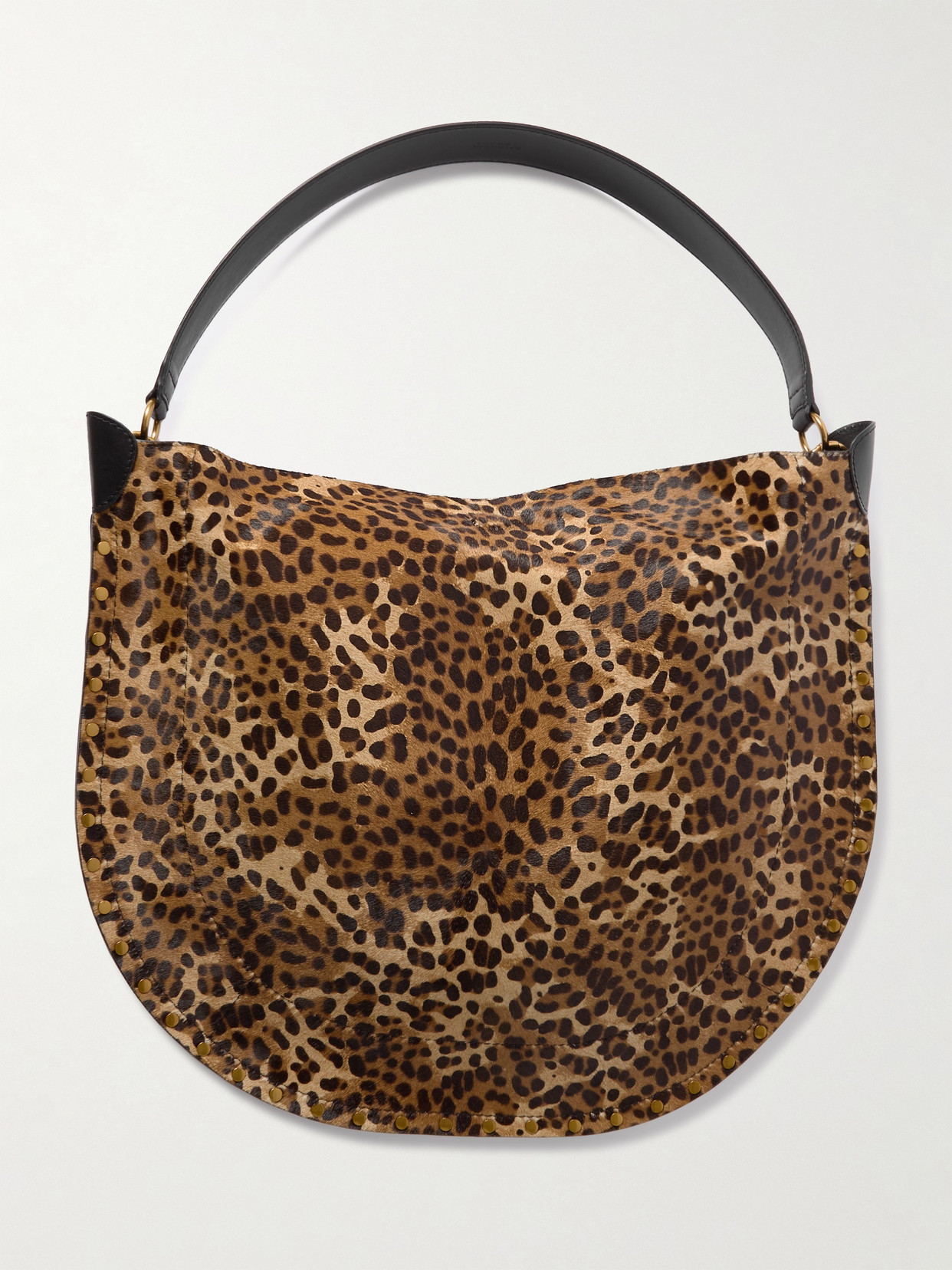 Isabel Marant - Oskan Studded Leather-trimmed Leopard-print Calf Hair Tote Bag - Leopard print