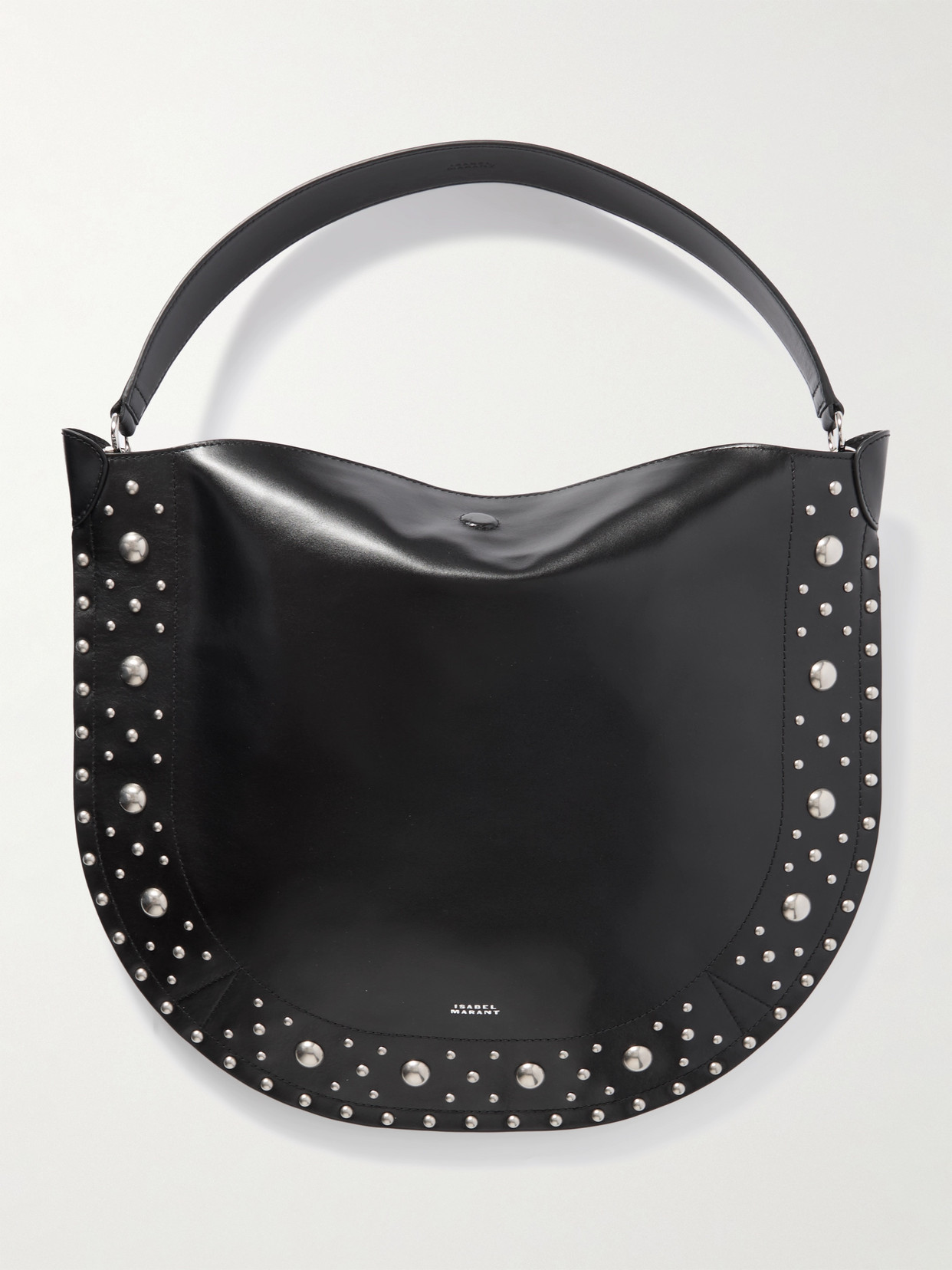 Isabel Marant Oskan Studded Leather Shoulder Bag In Black