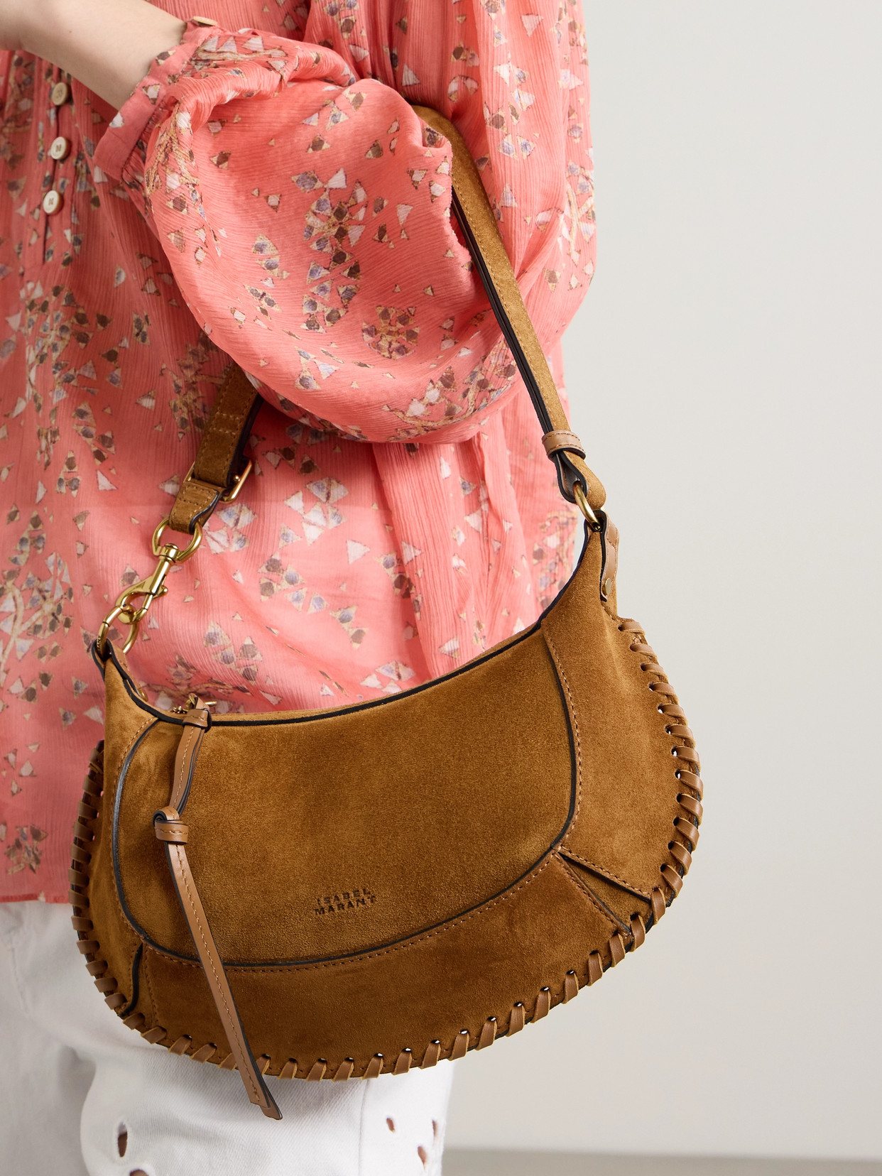Oskan Moon Whipstitched Shoulder Bag