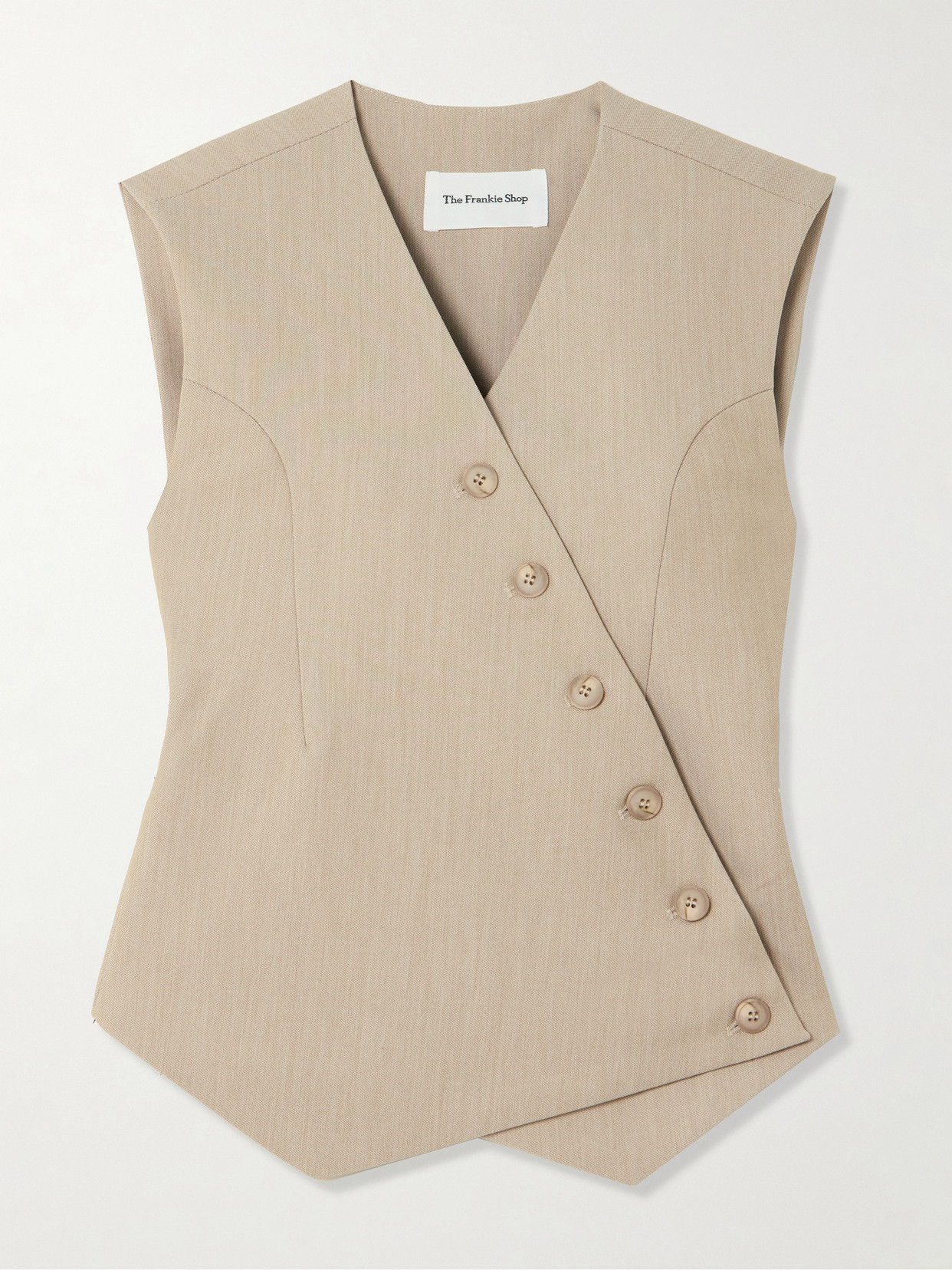 The Frankie Shop - Maesa Asymmetric Canvas Vest - Neutrals