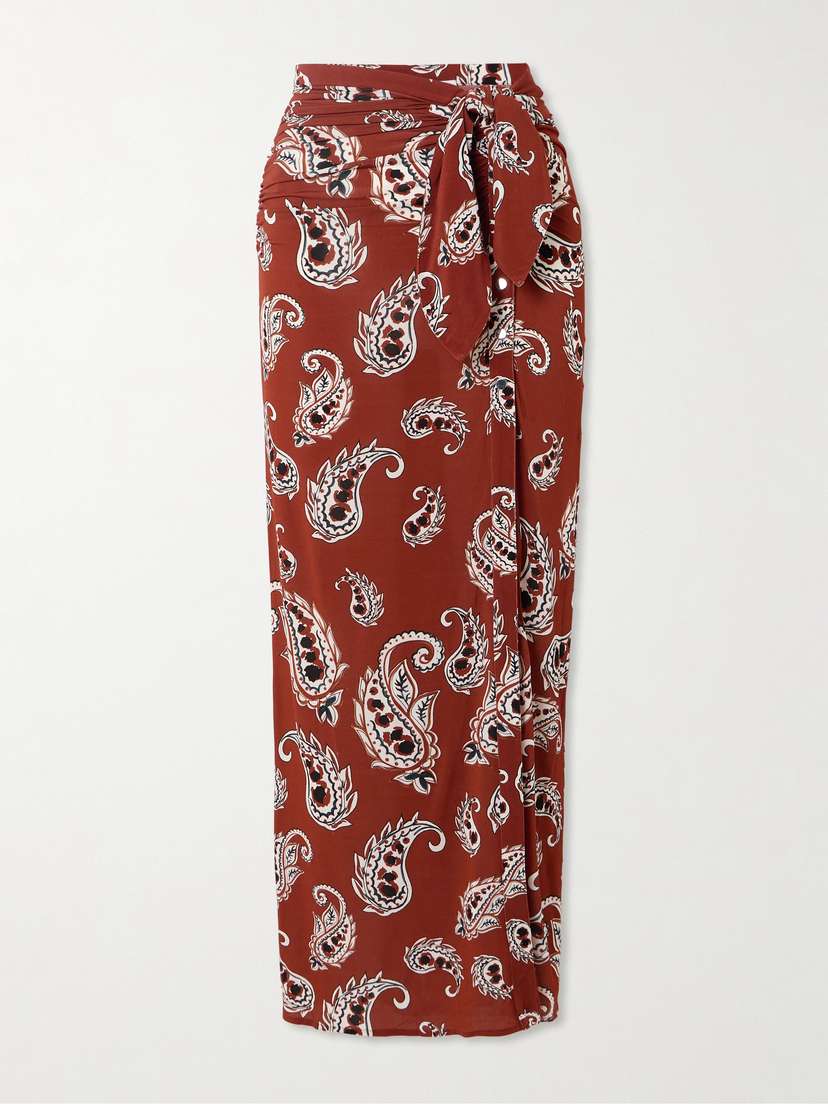 Rabanne Paisley-print Stretch-jersey Maxi Skirt