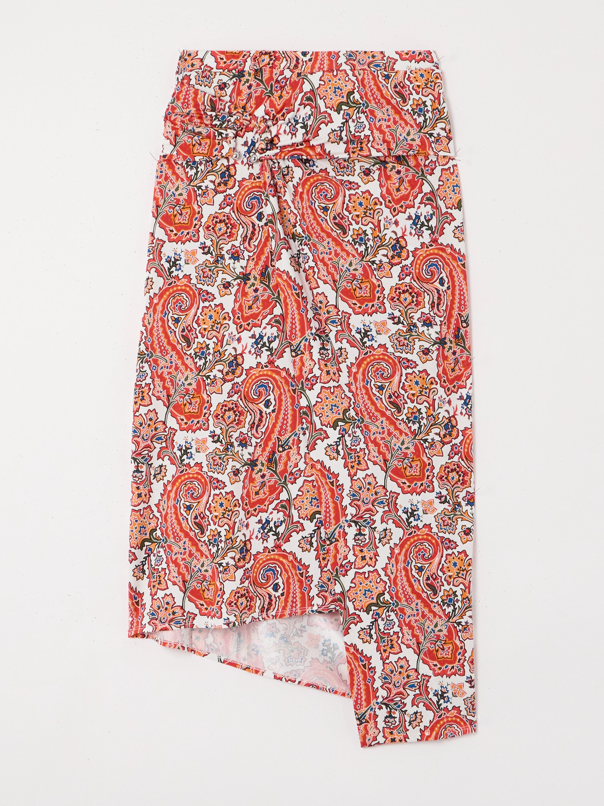 Rabanne - Embellished Printed Asymmetric Stretch-jersey Wrap-effect Skirt - Multi