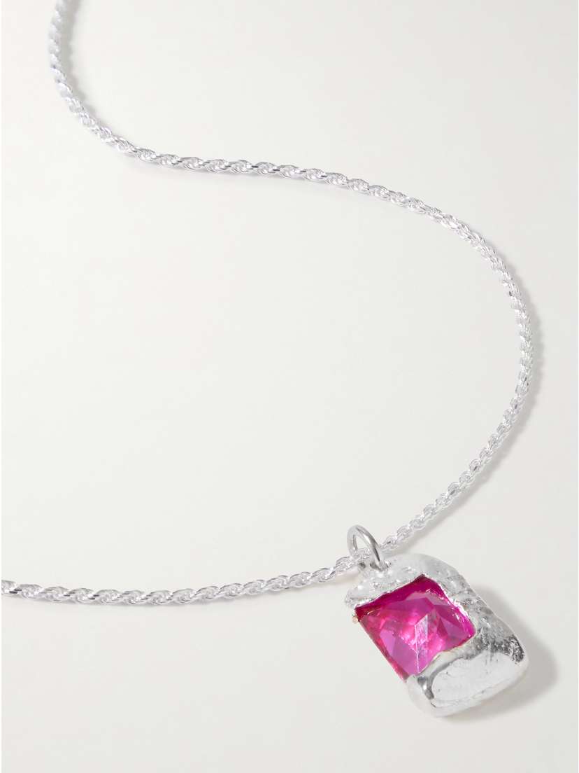 Bleue Burnham Rose Sterling Silver Laboratory-grown Sapphire Necklace