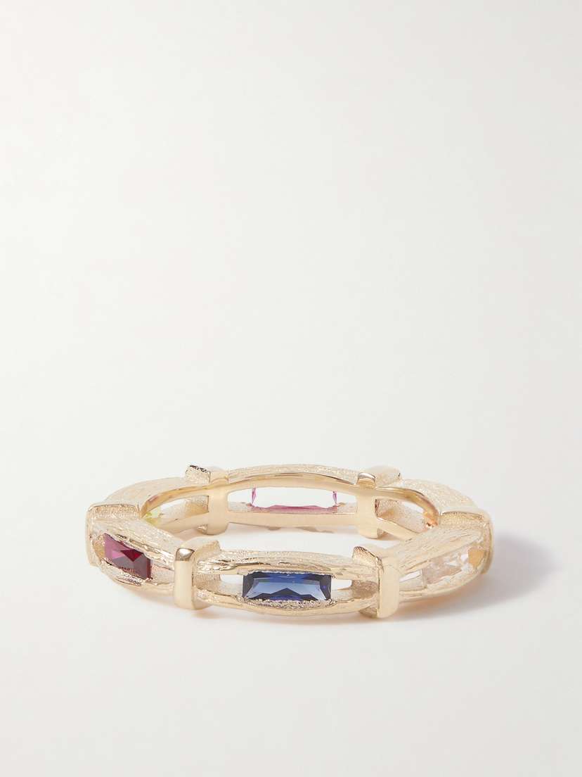 Bleue Burnham Bound Oak Eternity 9-karat Recycled Gold Laboratory-grown Sapphire Ring