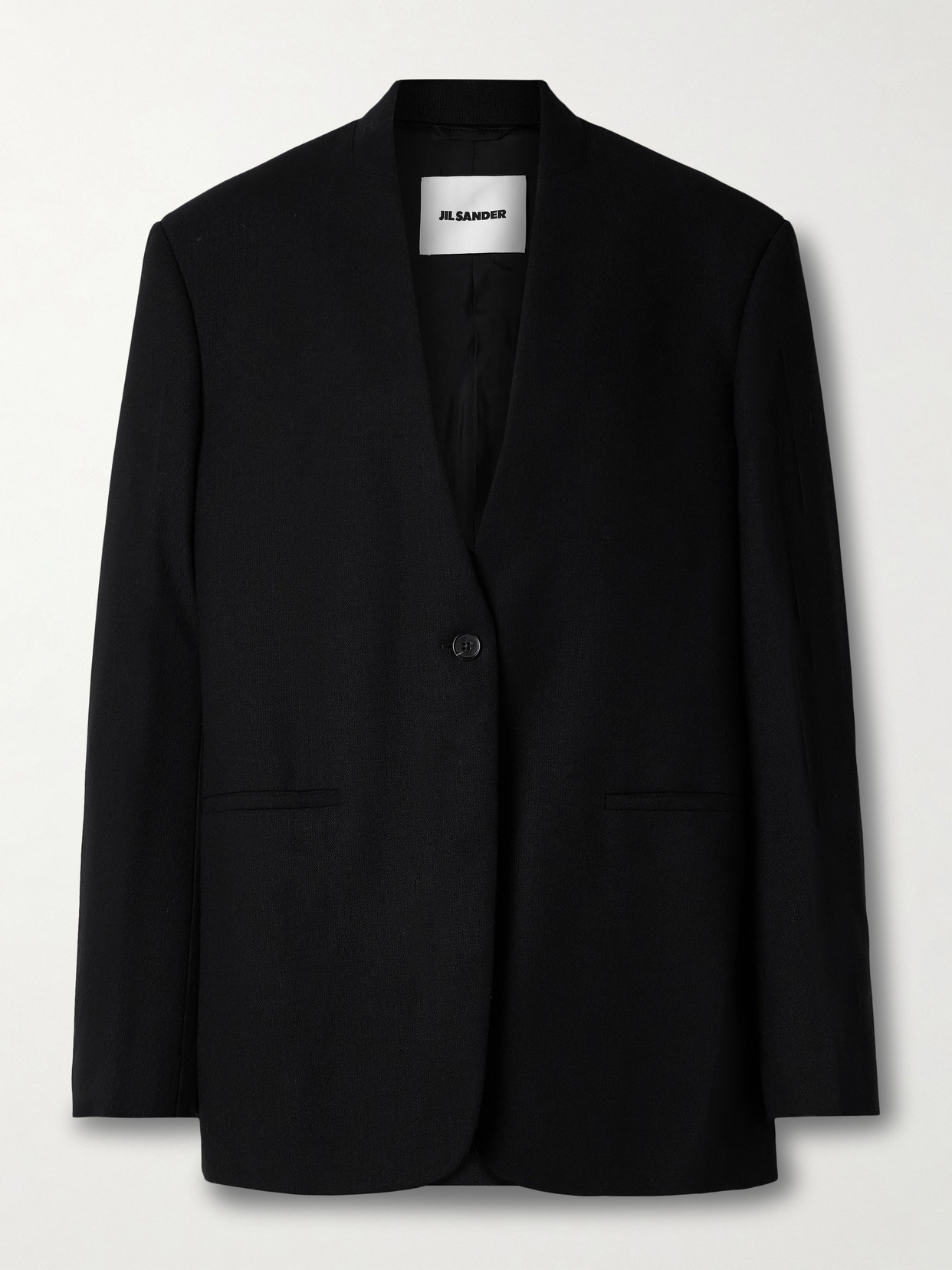 Jil Sander Single-breasted Long-sleeved Blazer In Black