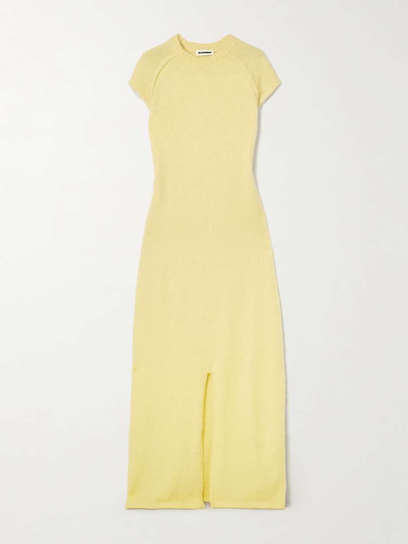Jil Sander Wool, Mohair And Silk-blend Maxi Dress