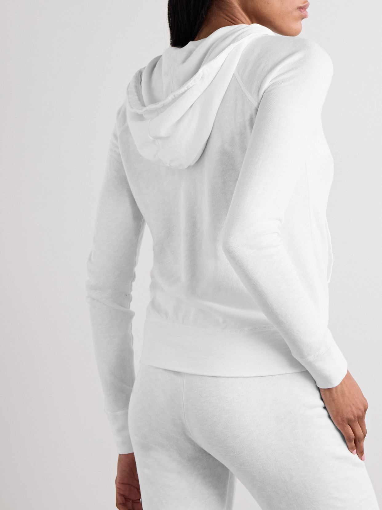 Shop James Perse French Cotton-terry Hoodie In White