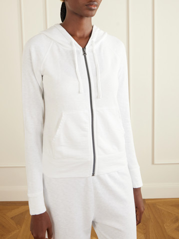 James Perse French cotton-terry hoodie