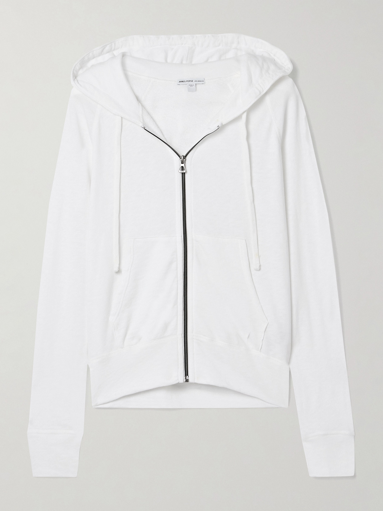 Shop James Perse French Cotton-terry Hoodie In White