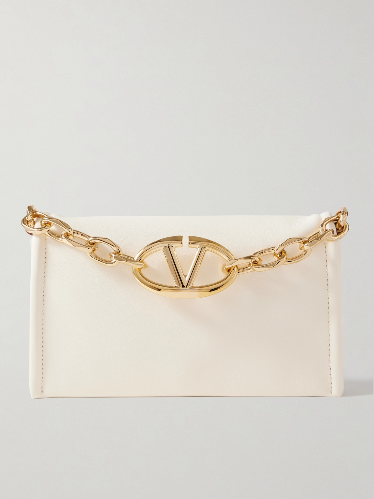 Valentino Garavani Vlogo Chain Lambskin Crossbody Bag In Ivory