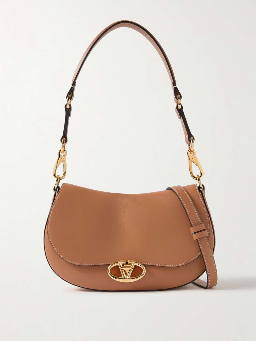 Valentino Garavani Ohval Leather Shoulder Bag