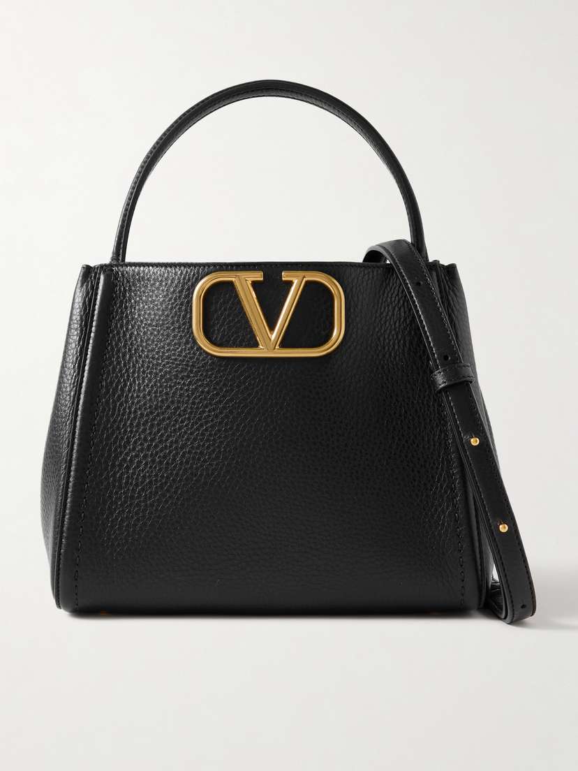 Valentino Garavani Alltime Medium Textured-leather Shoulder Bag