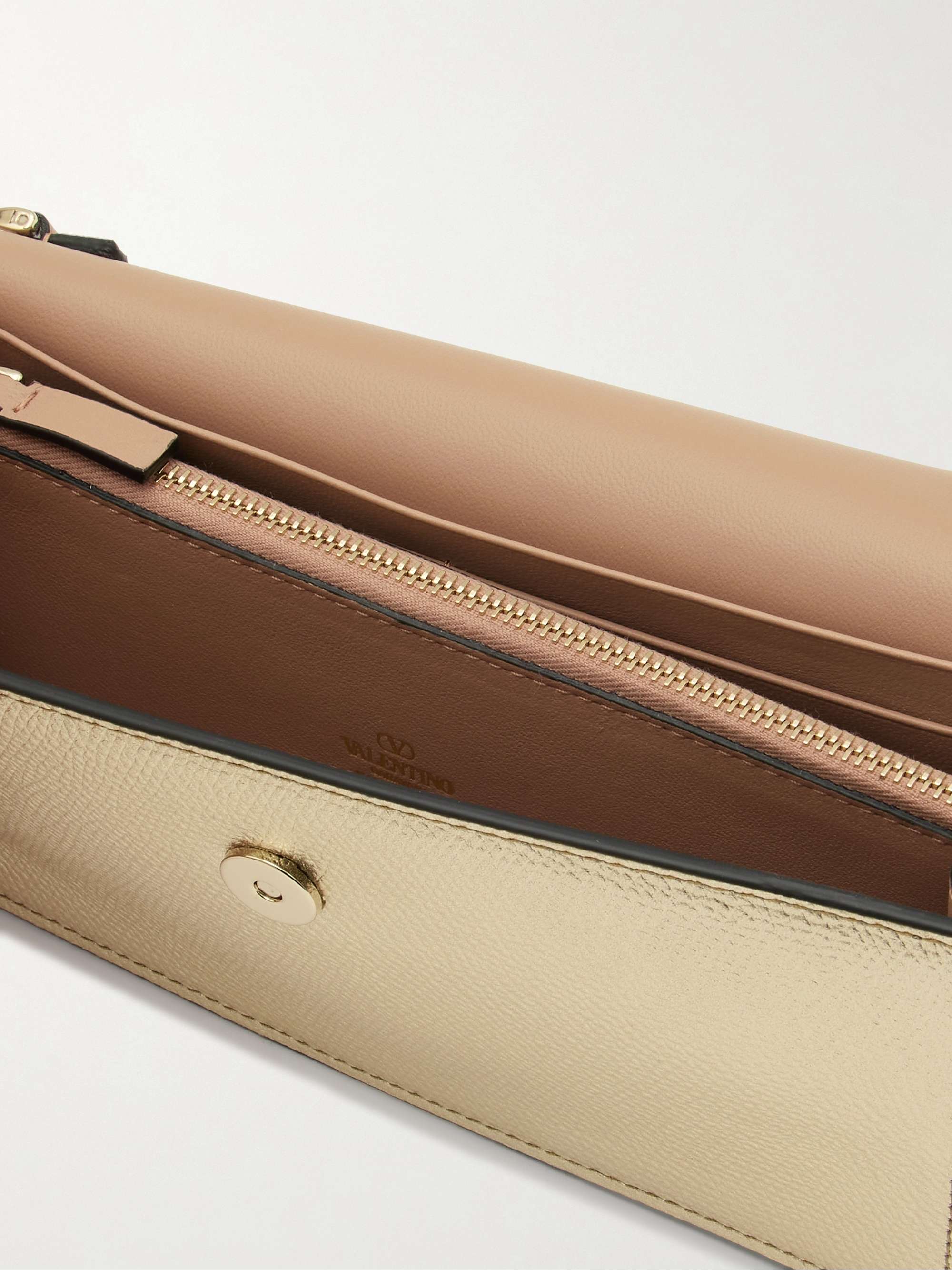 VALENTINO GARAVANI VLOGO metallic textured-leather wallet VALENTINO GARAVANI VLOGO metallic textured-leather wallet
