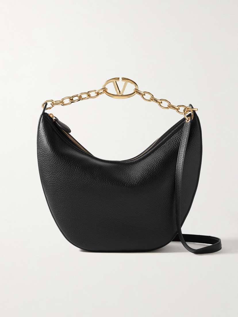 Valentino Garavani Vlogo Moon Medium Textured-leather Shoulder Bag