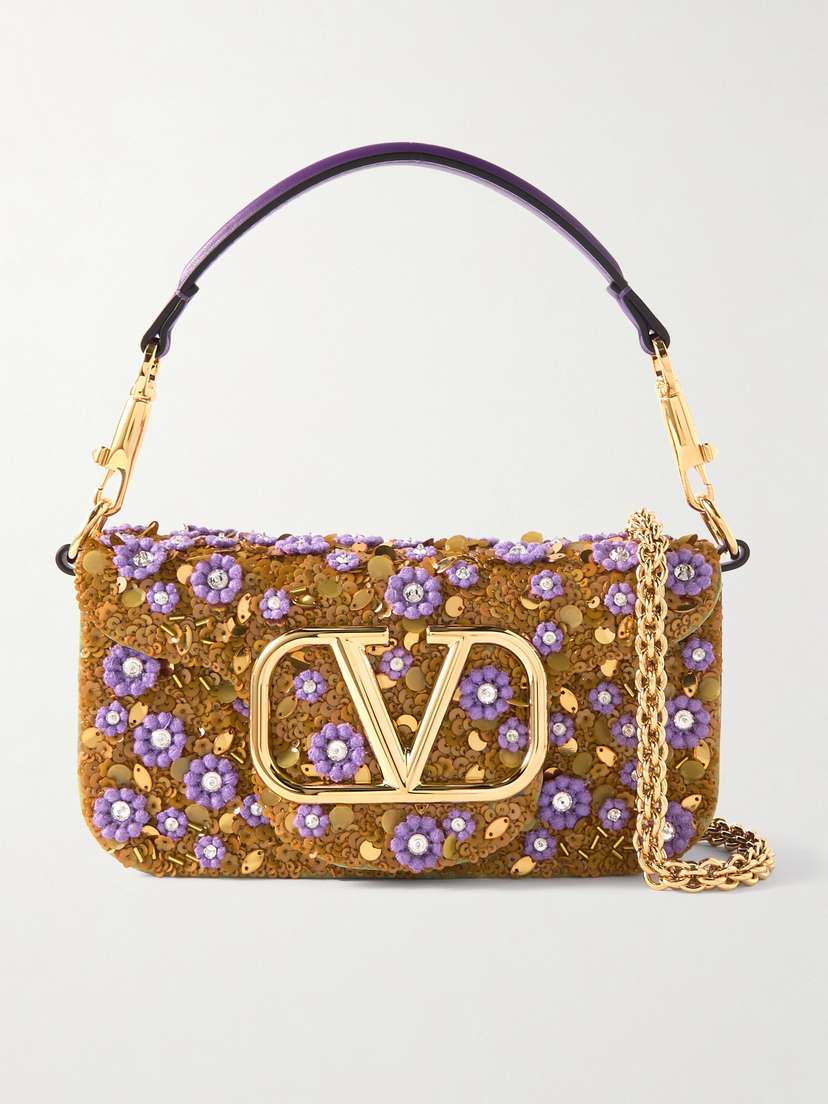 Valentino Garavani Locò Small Embellished Leather Bag
