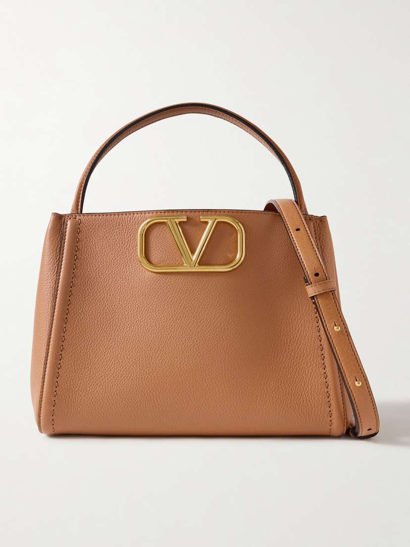Valentino Garavani Alltime Medium Textured-leather Shoulder Bag